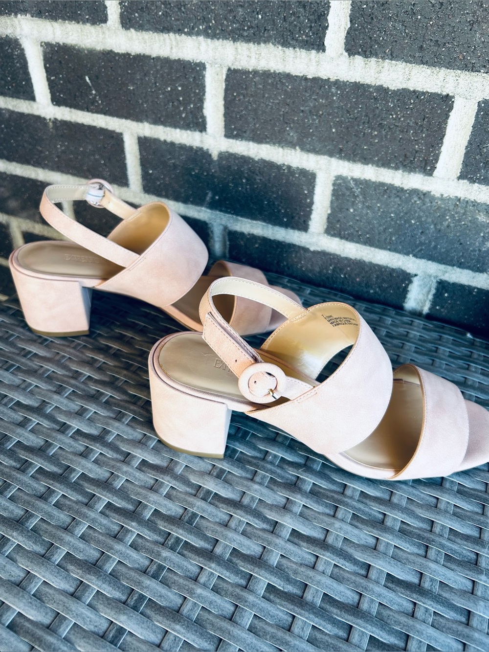 Expression - Esme Block Heel Slingback Sandals in Blush: Size Women’s US 7